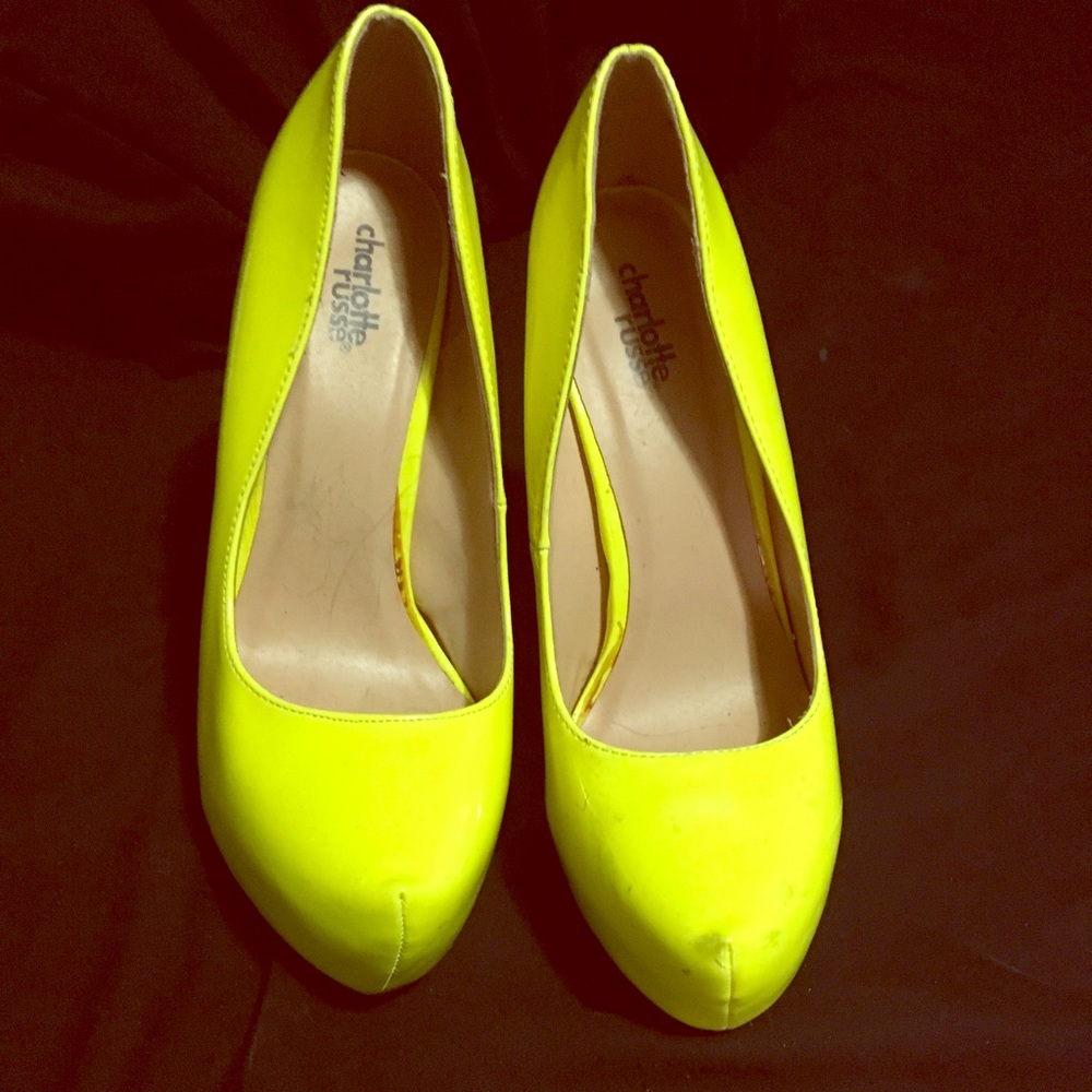 Neon yellow heels